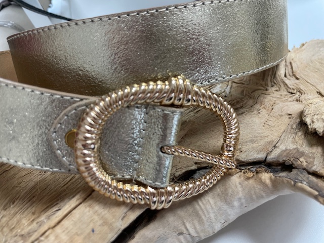 Ceinture en cuir dorée – Image 2
