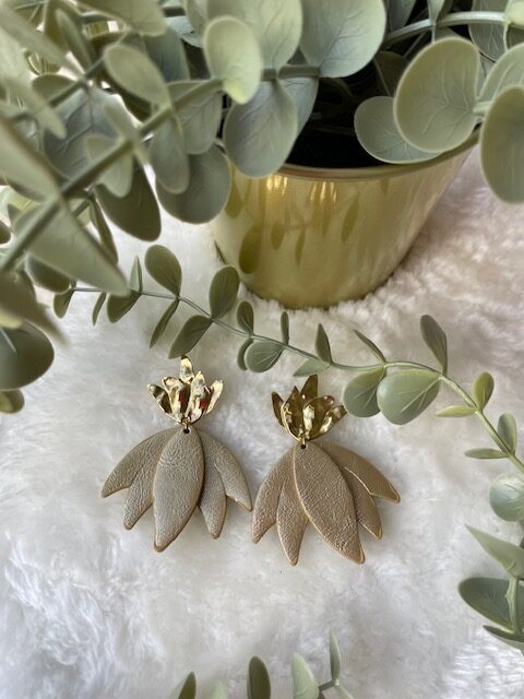 Boucles d'oreilles cuir et acier inoxydable