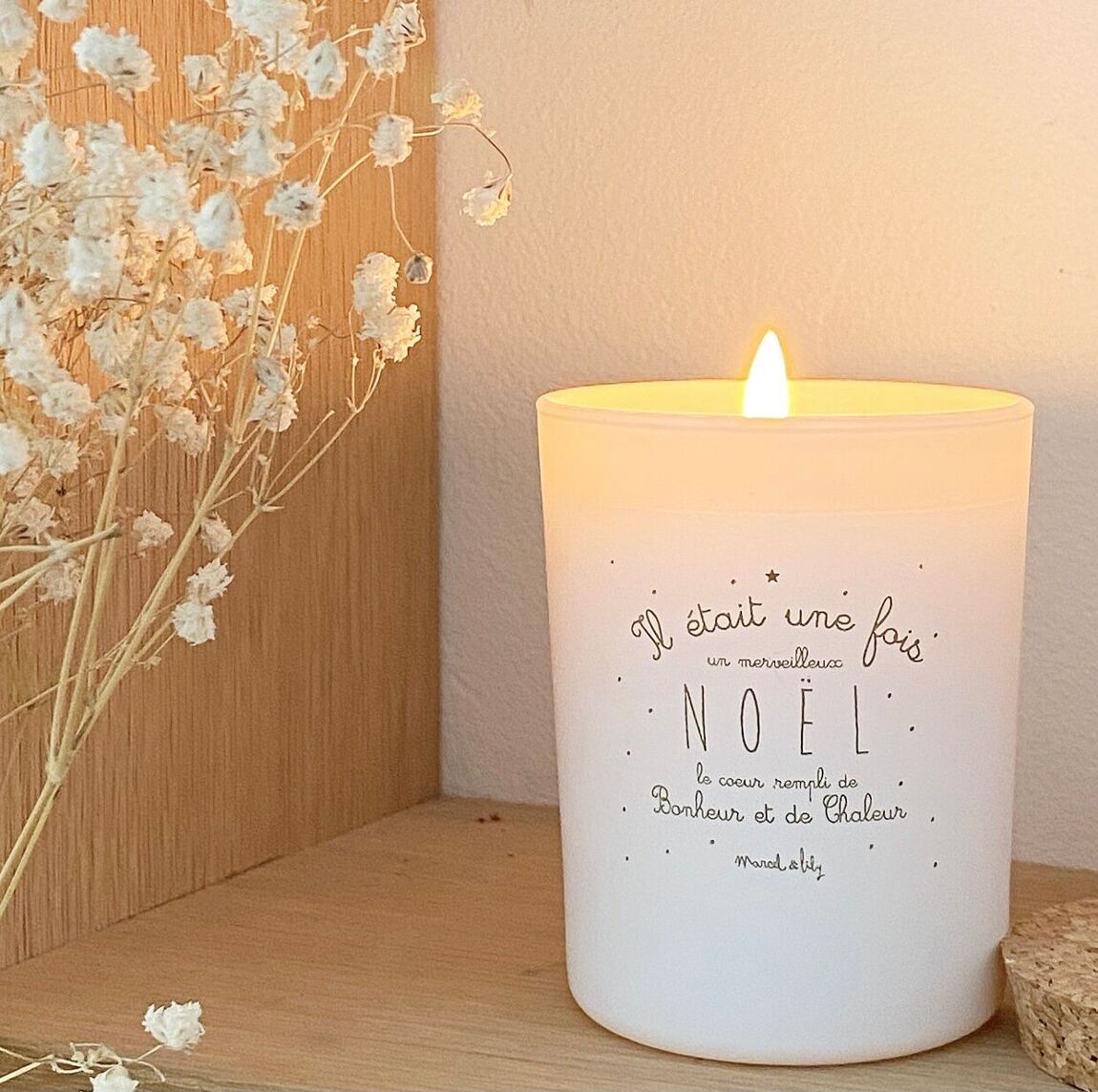 Bougie végétale "Il était une fois noel" pain d'épices