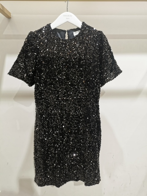 Robe courte à sequins et col rond – Image 2