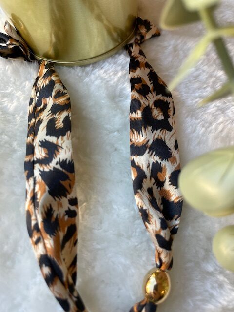 Collier tissu léopard soleil – Image 2