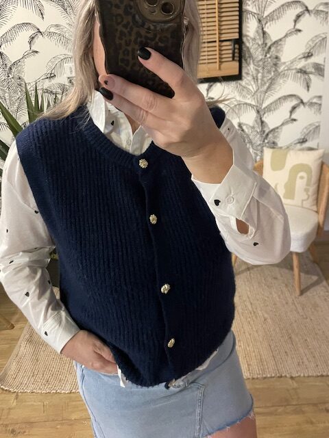 Gilet sans manches marine*