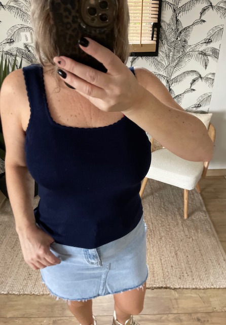 Top en maille encolure carrée