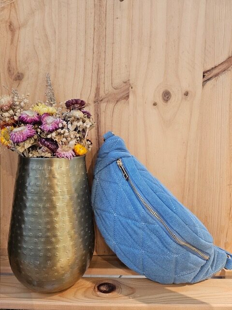 Sac banane matelassé denim