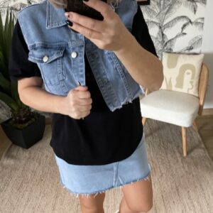Veste en jean courte sans manches