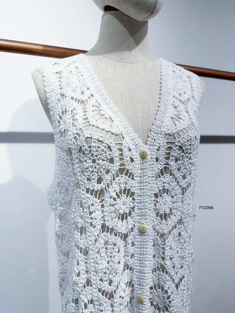 Robe longue en crochet blanc – Image 4