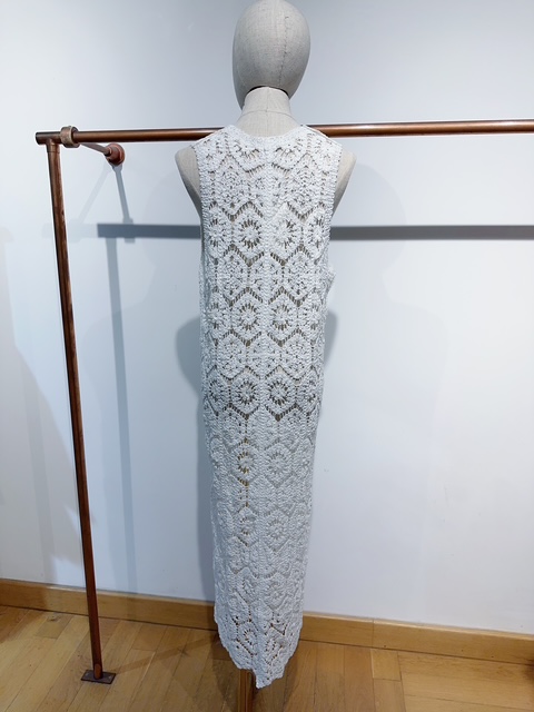 Robe longue en crochet blanc – Image 5