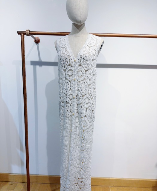 Robe longue en crochet blanc – Image 6