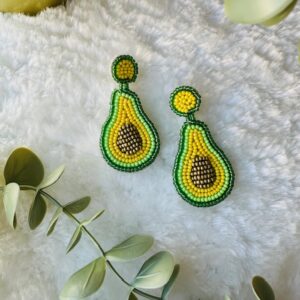 Boucles d'oreilles avocat et perles5