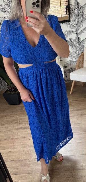 Robe longue dentelle avec dos nu