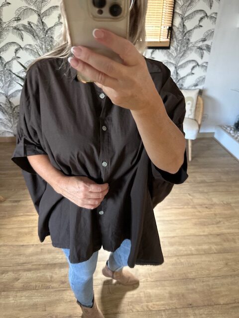 Chemise oversize marron femme – Image 3