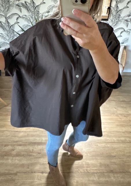Chemise oversize marron femme – Image 2
