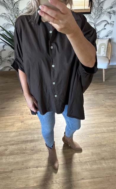 Chemise oversize marron femme