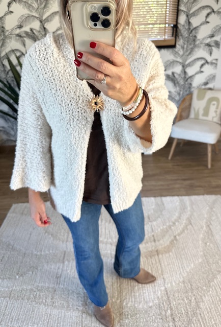 Gilet en tissu bouclette femme