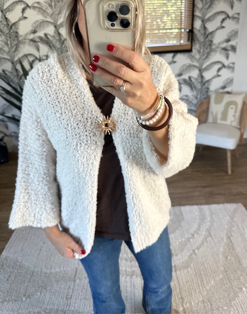 Gilet en tissu bouclette femme – Image 2