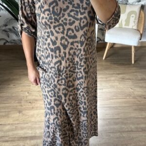 Robe longue imprimé léopard