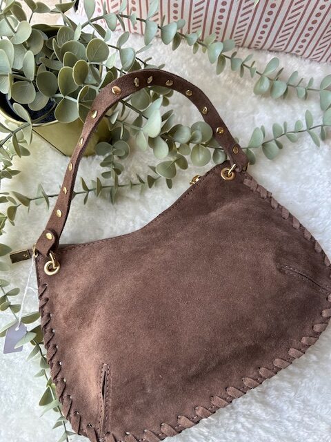 Sac à main en daim taupe – Image 2