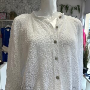 Blouse dentelle blanche femme